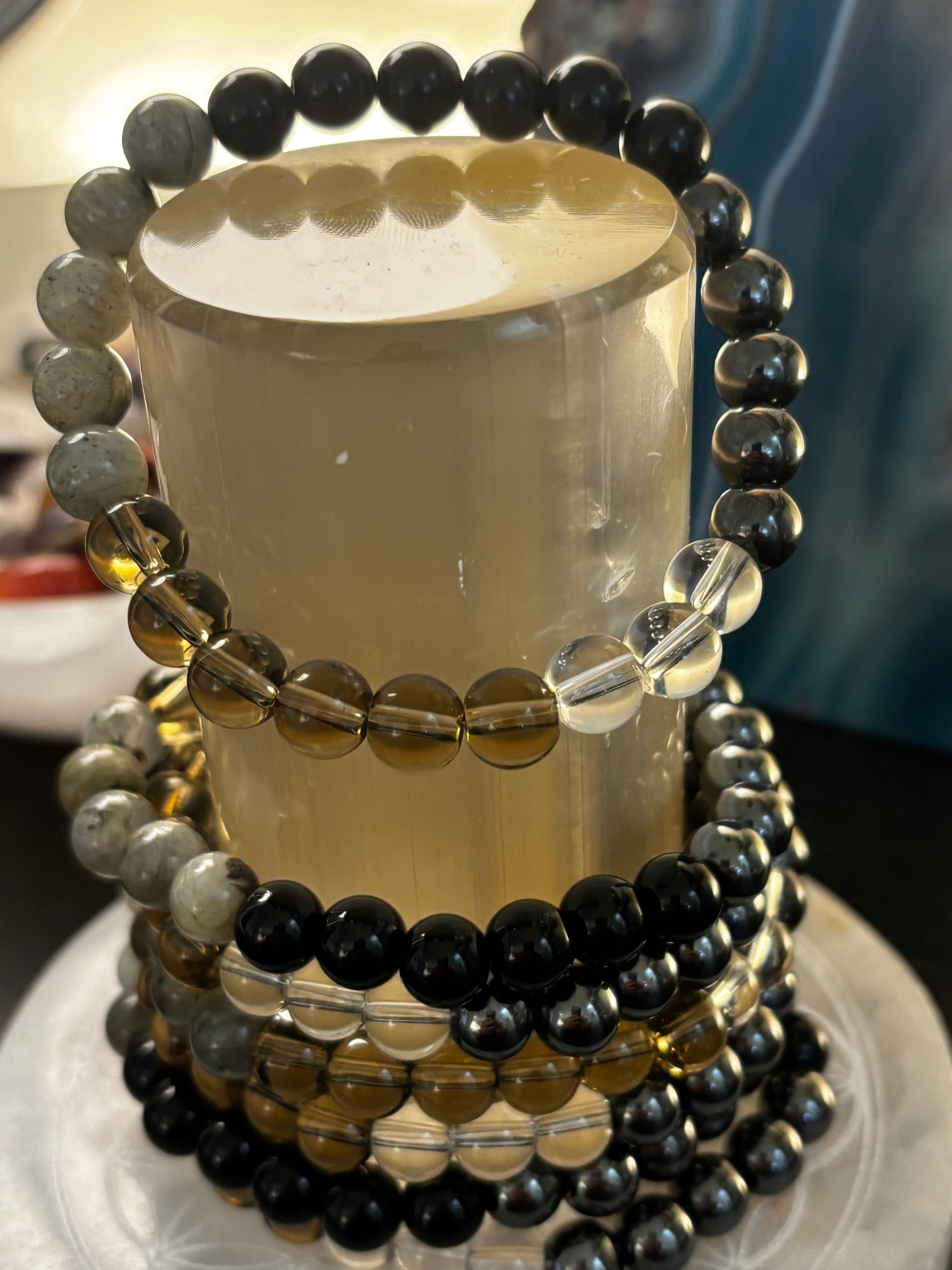 Midnight Path Spell Bracelet – Witchy Intention Bead Bracelet (8mm, Medium Wrist) | | Wiccan Center