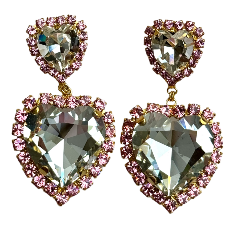 Isabella Pink Heart Earrings
