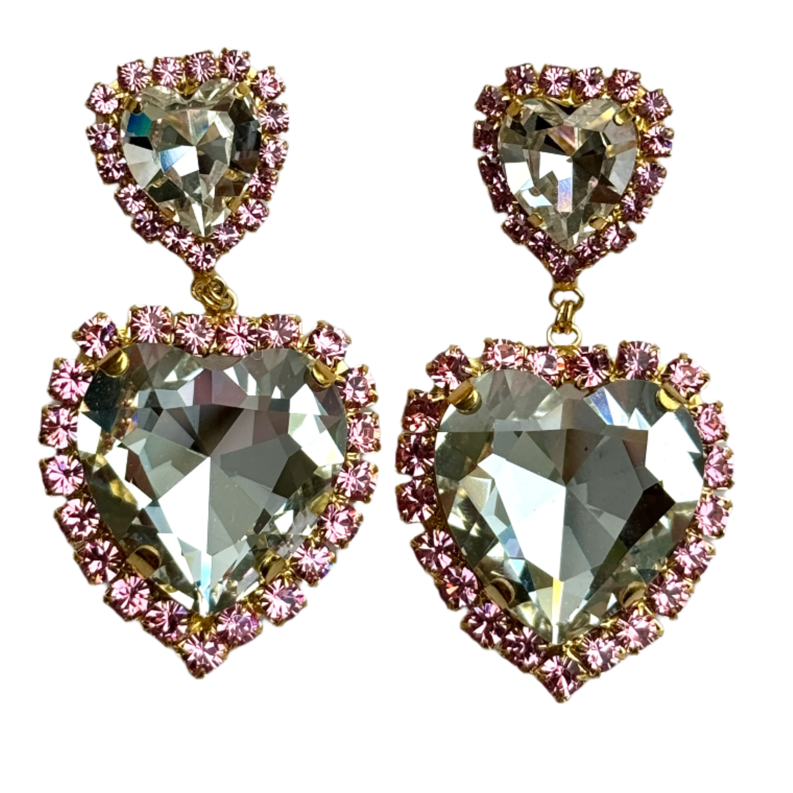 Isabella Pink Heart Earrings