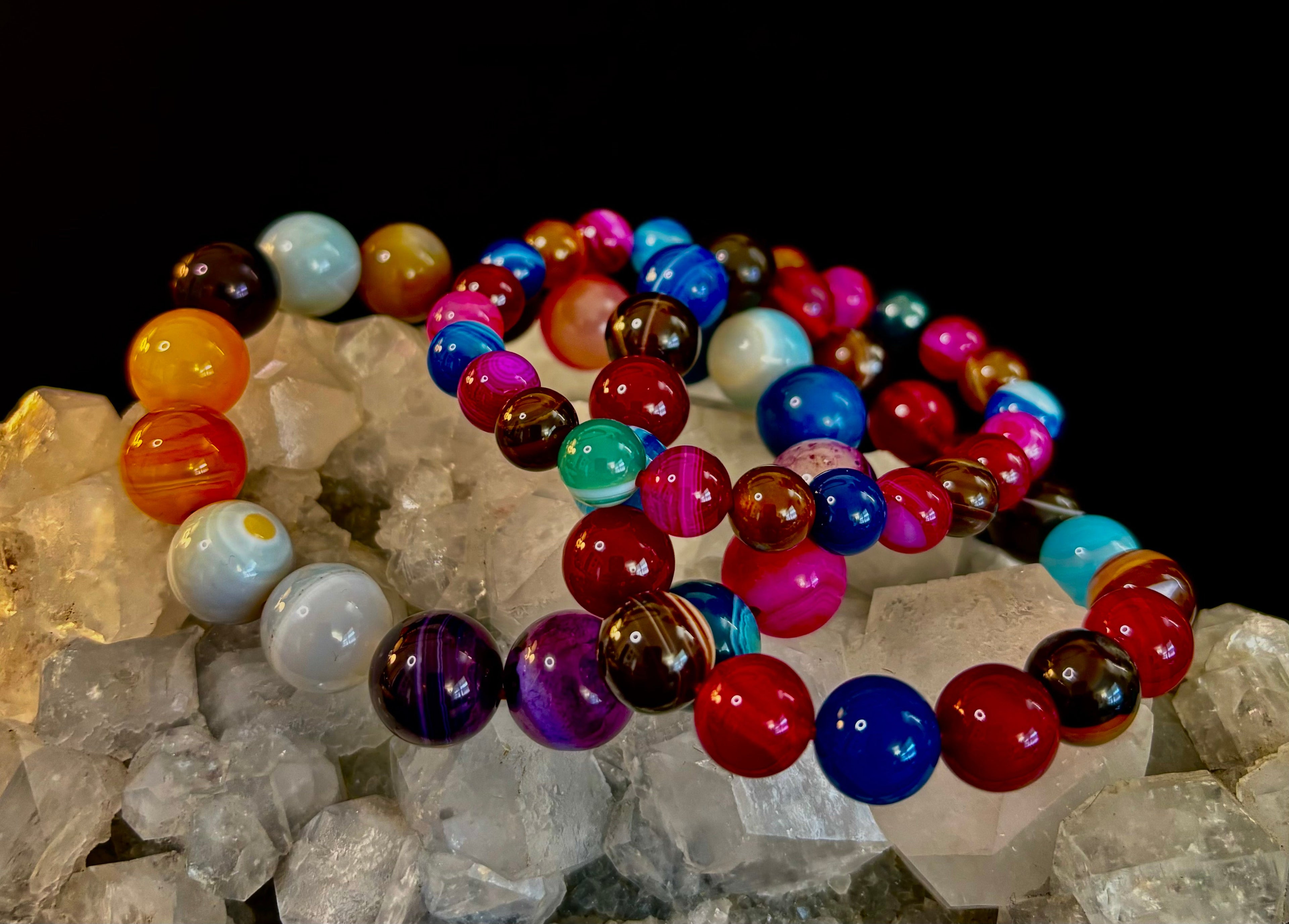 Happy Vibes Banded Agate Bracelet 🌈✨ | | Wiccan Center