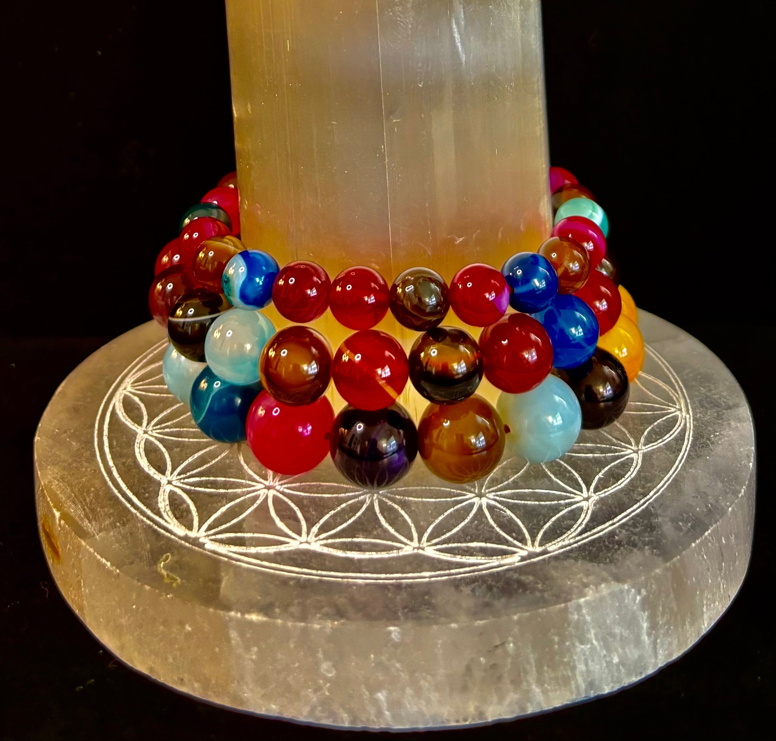 Happy Vibes Banded Agate Bracelet 🌈✨ | | Wiccan Center