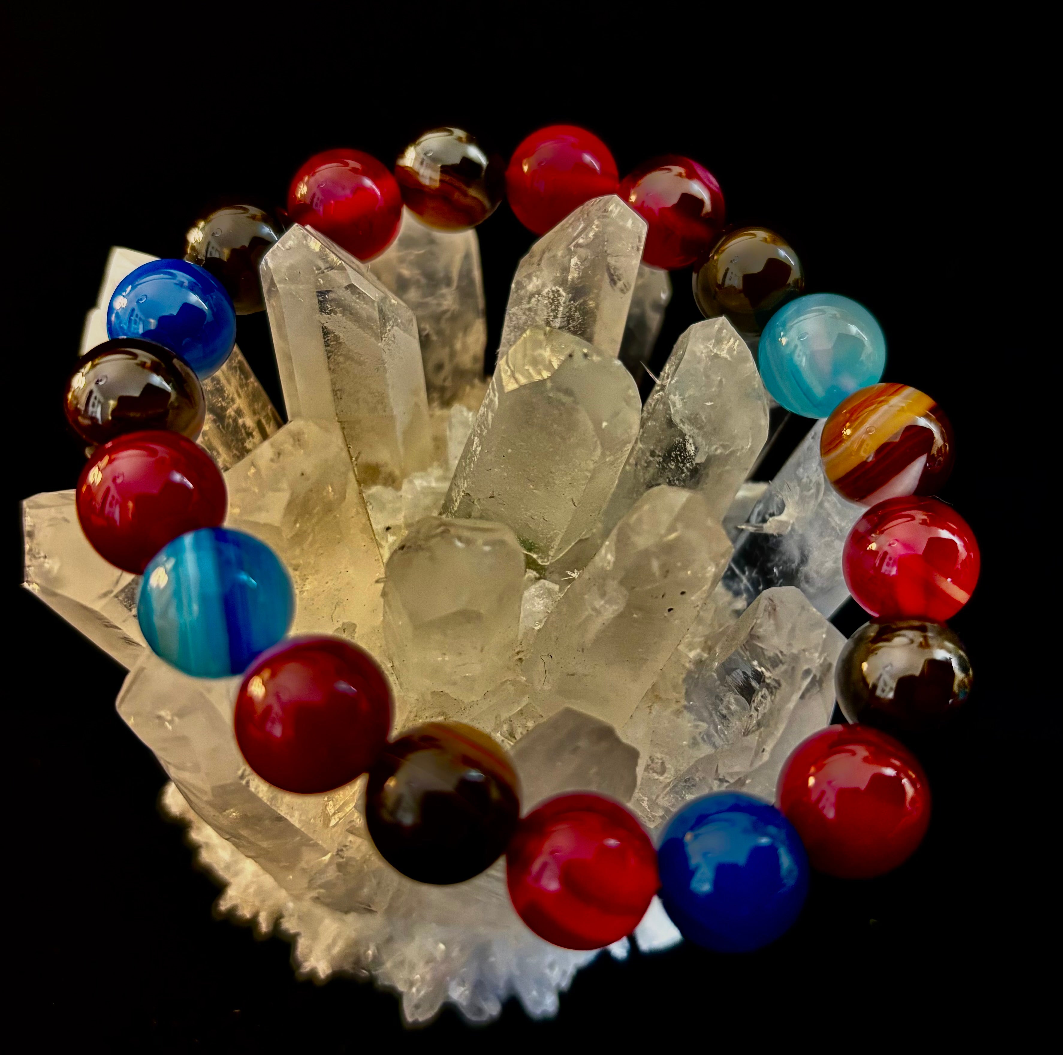 Happy Vibes Banded Agate Bracelet 🌈✨ | | Wiccan Center