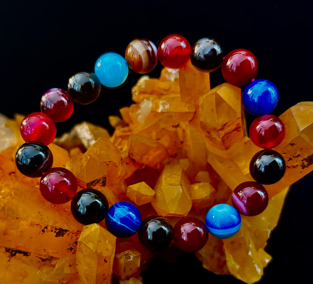 Happy Vibes Banded Agate Bracelet 🌈✨ | | Wiccan Center