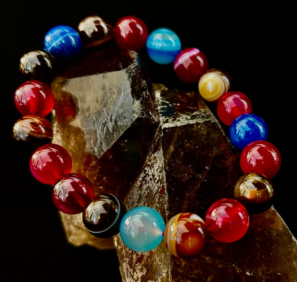 Happy Vibes Banded Agate Bracelet 🌈✨ | | Wiccan Center