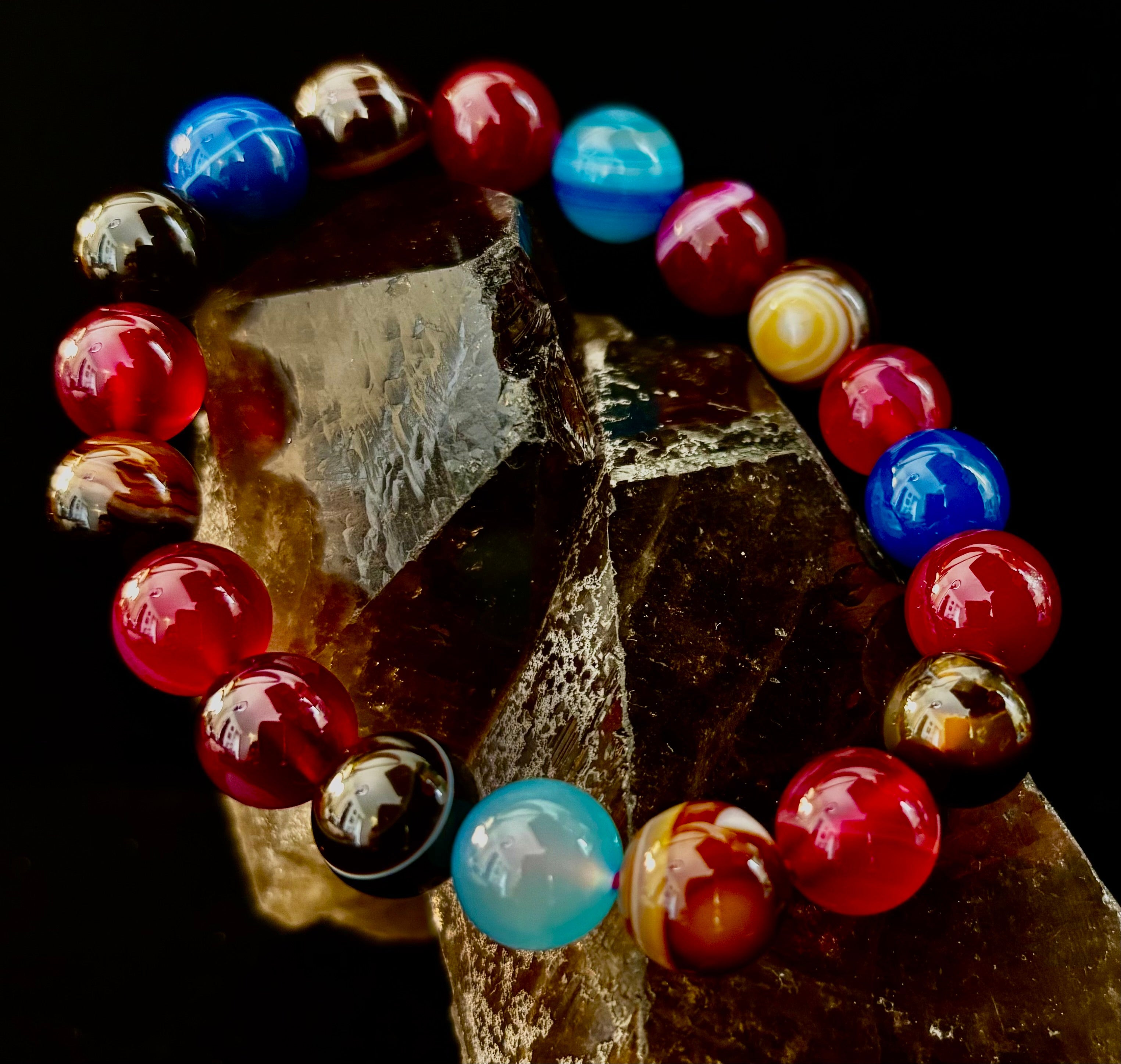 Happy Vibes Banded Agate Bracelet 🌈✨ | | Wiccan Center