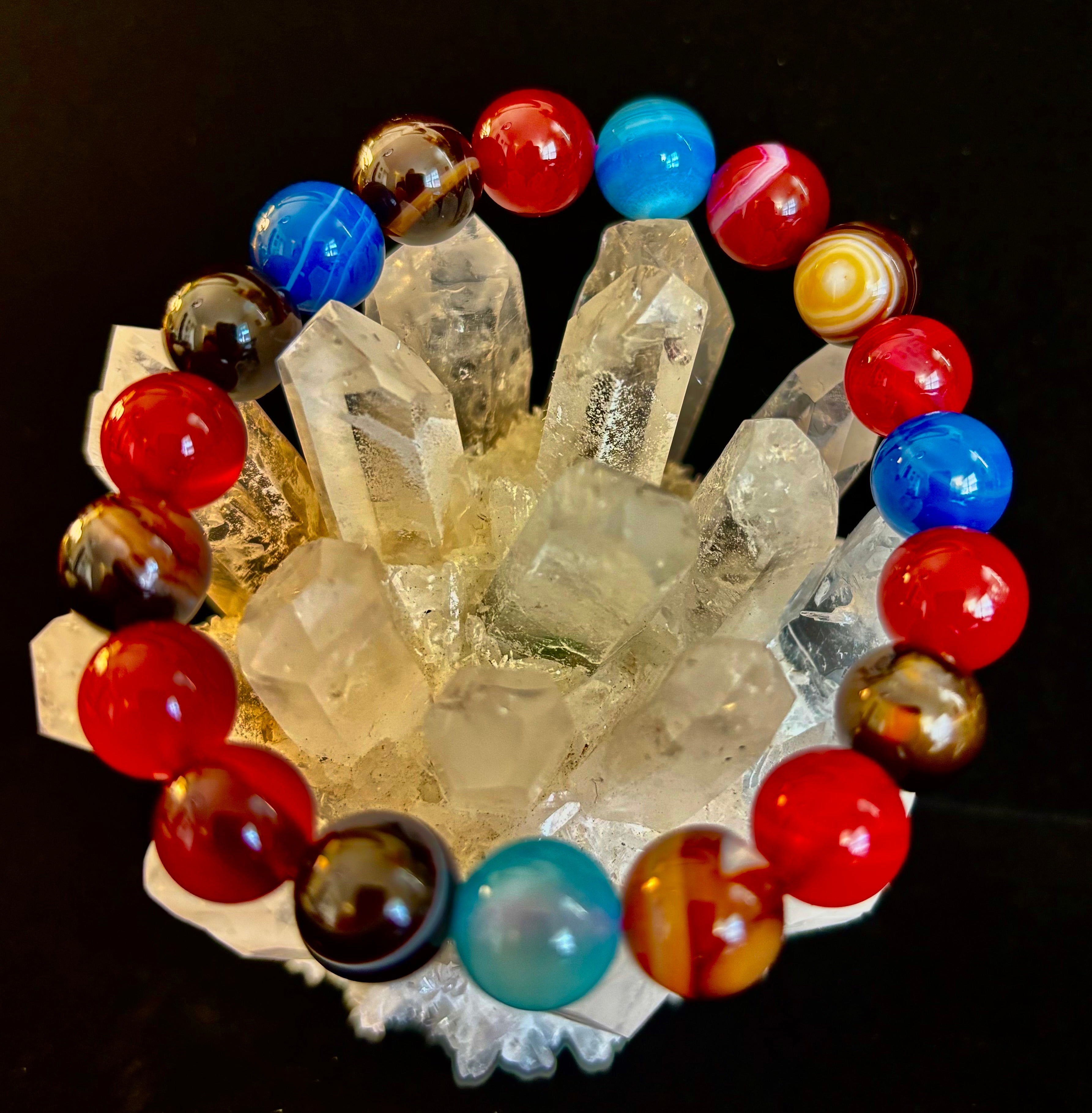 Happy Vibes Banded Agate Bracelet 🌈✨ | | Wiccan Center