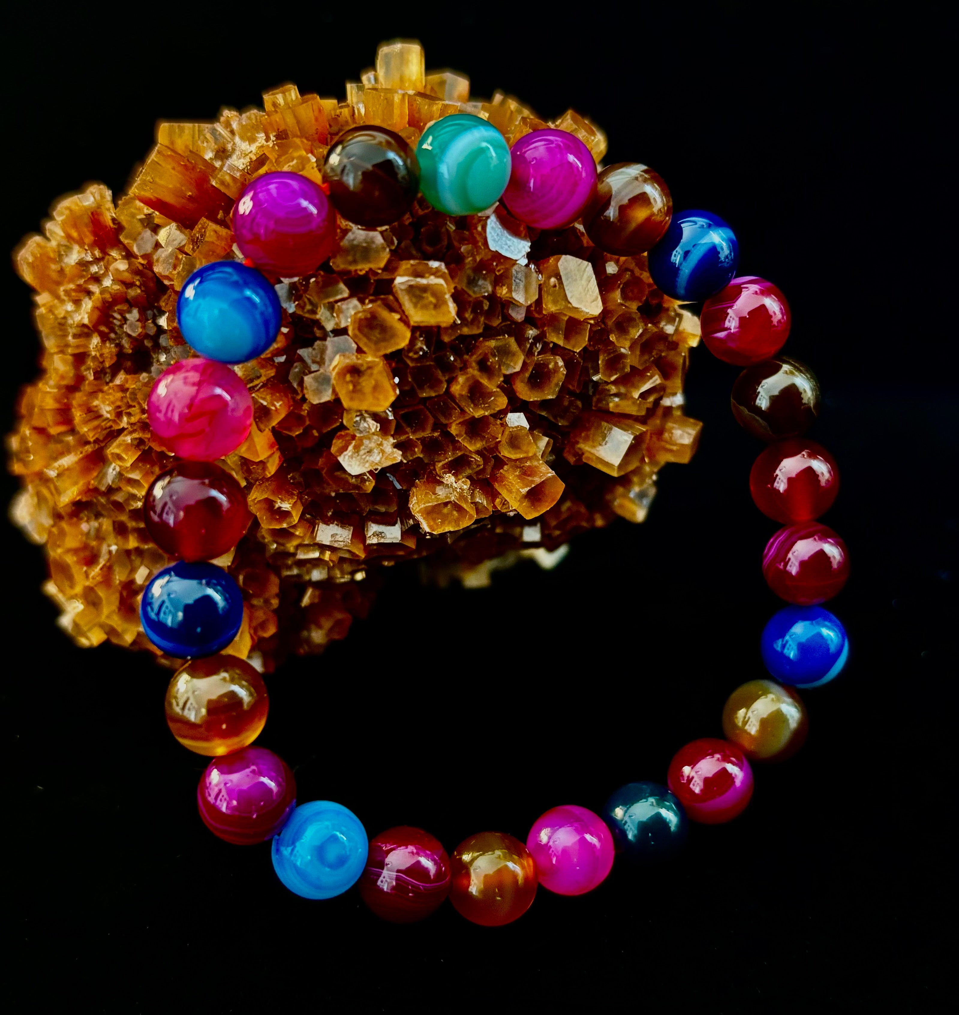 Happy Vibes Banded Agate Bracelet 🌈✨ | | Wiccan Center