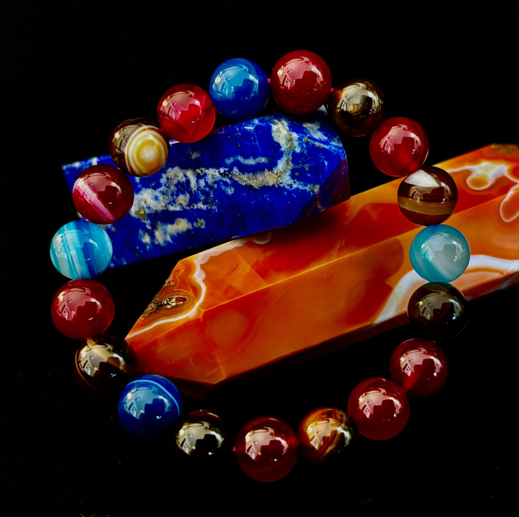 Happy Vibes Banded Agate Bracelet 🌈✨ | | Wiccan Center