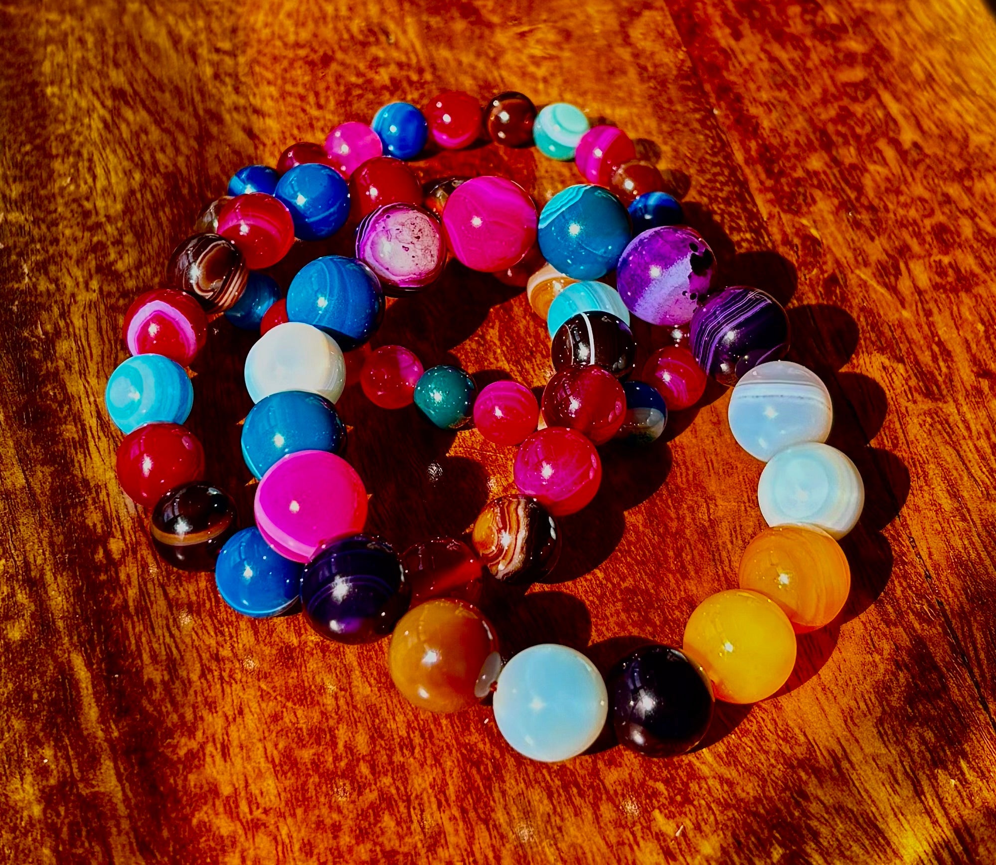 Happy Vibes Banded Agate Bracelet 🌈✨ | | Wiccan Center
