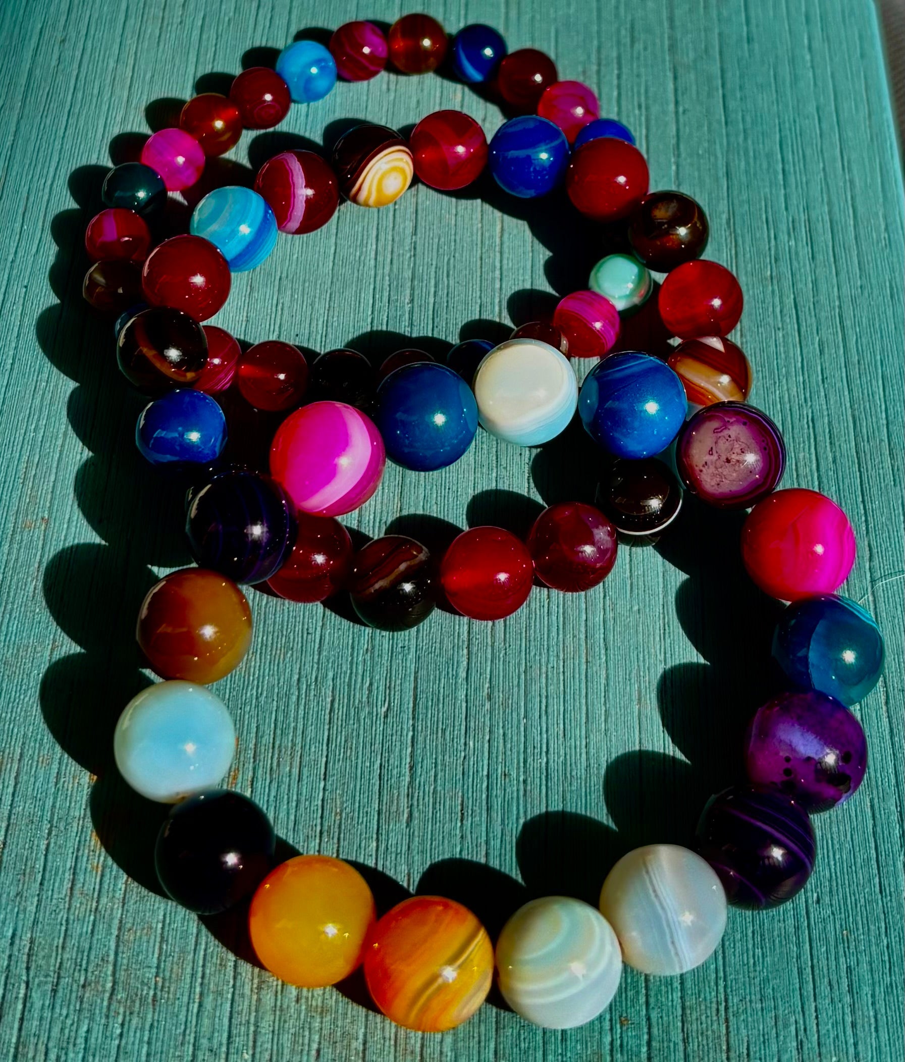 Happy Vibes Banded Agate Bracelet 🌈✨ | | Wiccan Center