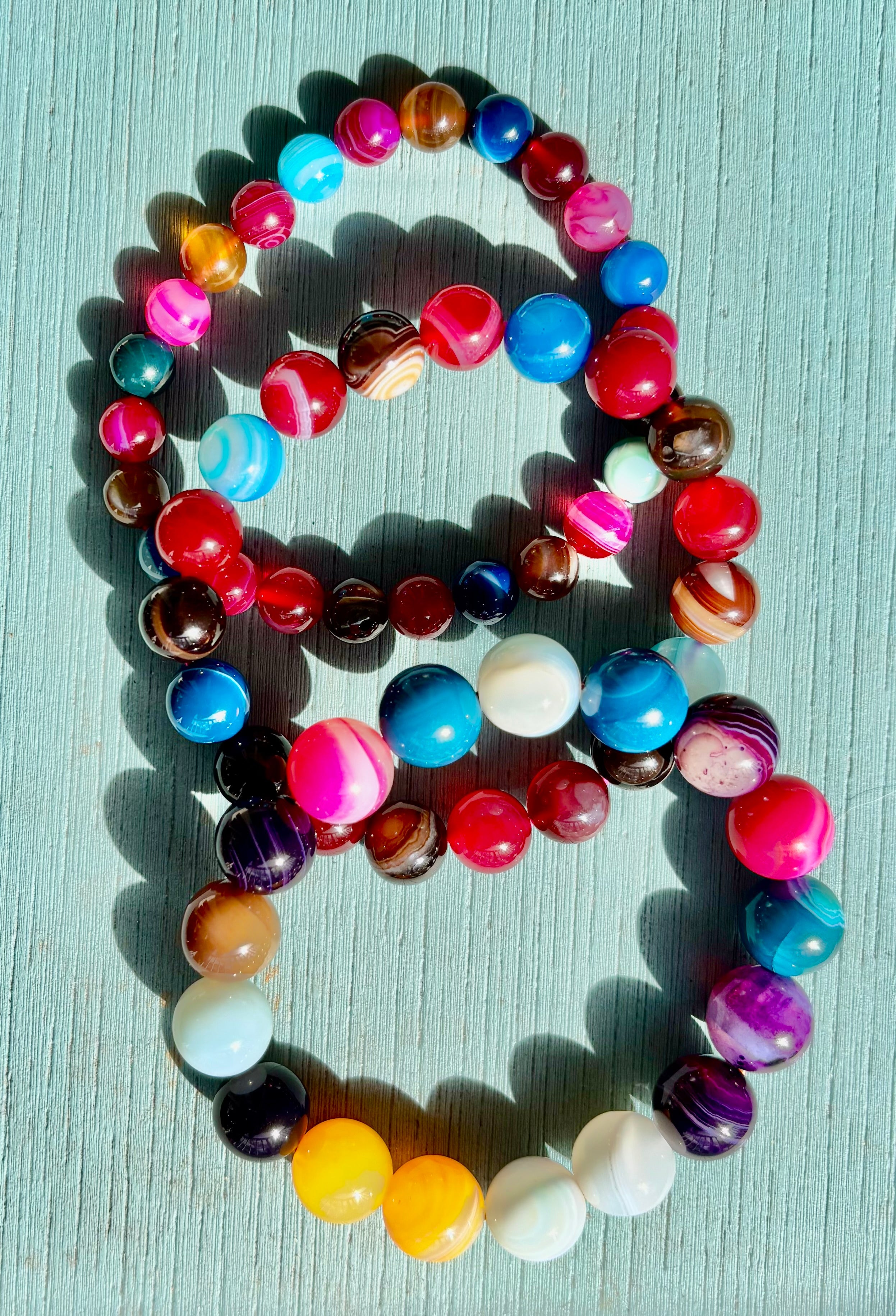 Happy Vibes Banded Agate Bracelet 🌈✨ | | Wiccan Center