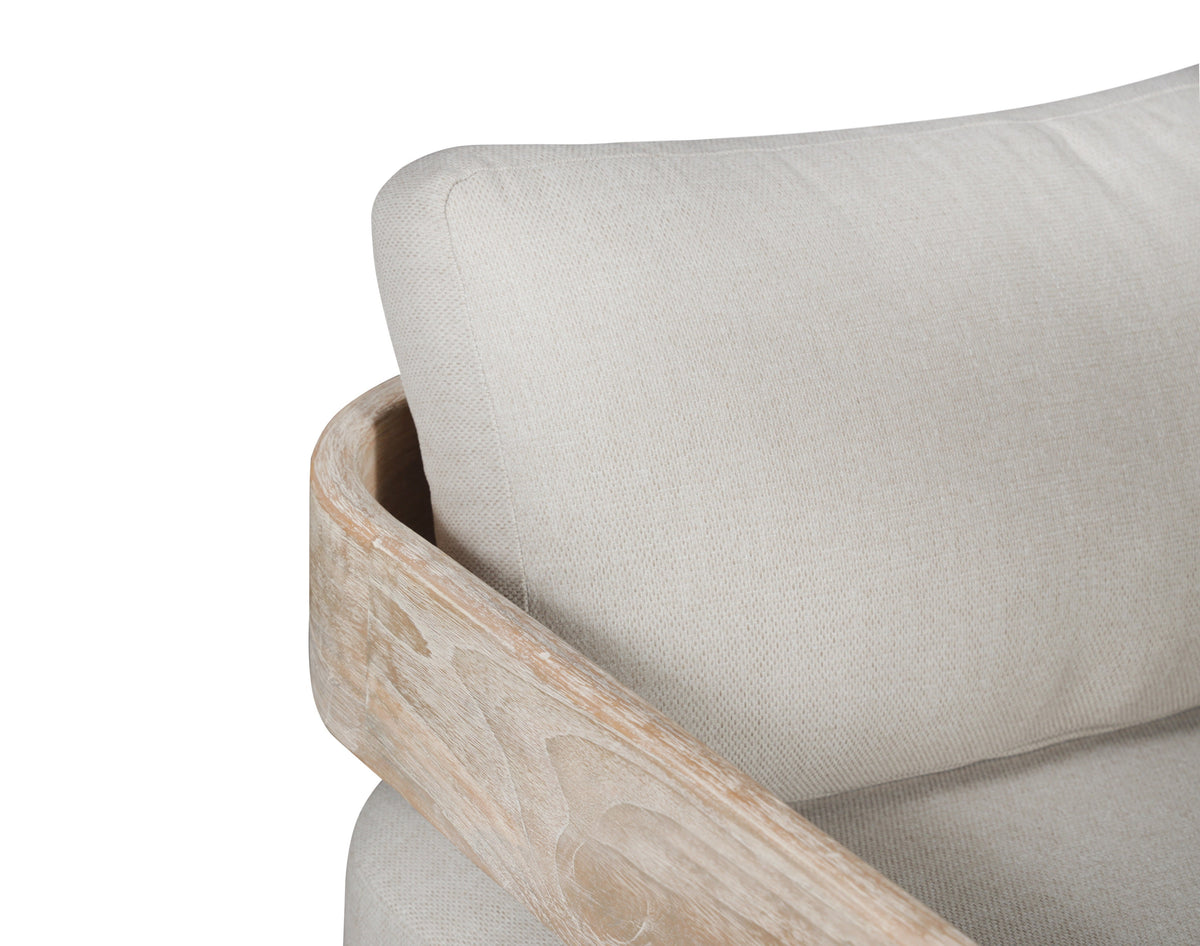 Paradiso Outdoor Solid Teak Wood Love seat Natural Look - Gray Fabric | | Wiccan Center