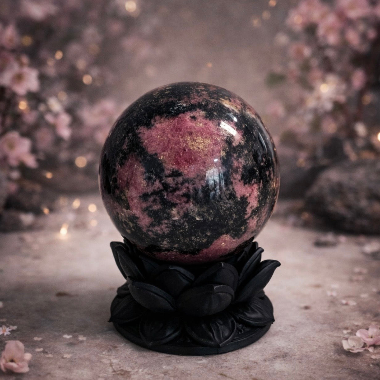 Dark Ethereal Lotus Crystal Ball Stand — Pack of 5 (Beta Edition) | | Wiccan Center