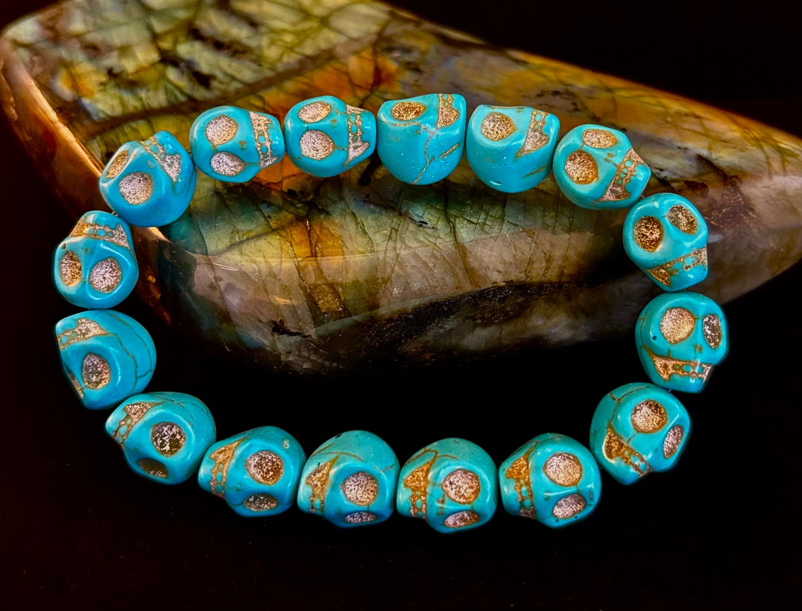 Turquoise Skull Energy Bracelet 💀💙 | | Wiccan Center
