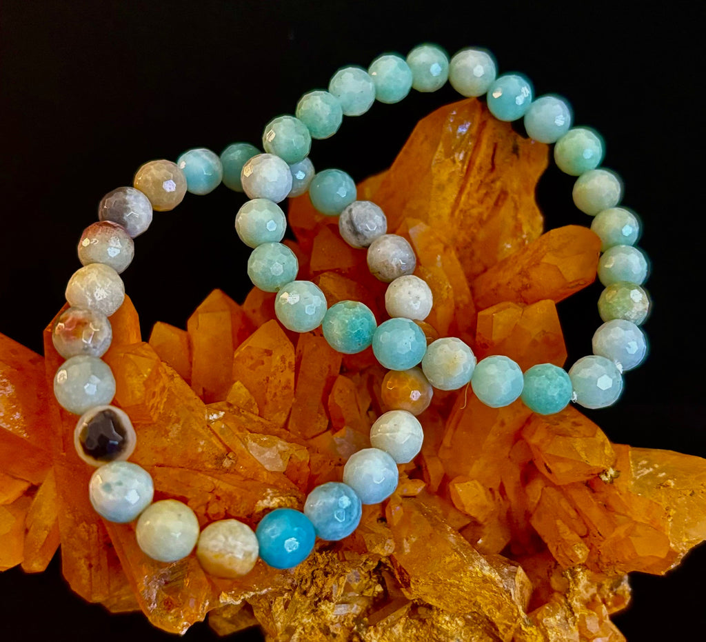 Amazonite Multifaceted Serenity Bracelet – Seafoam & Sand Collection 🌊✨ (Two amazing choices!) | | Wiccan Center