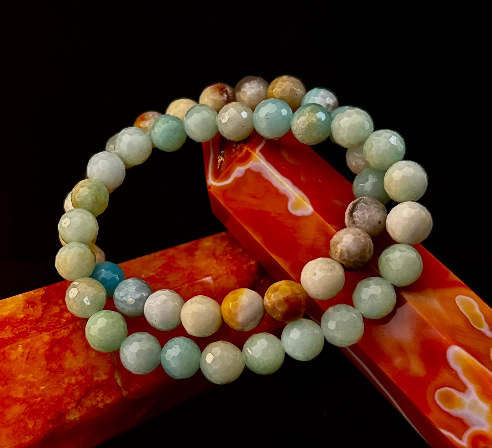 Amazonite Multifaceted Serenity Bracelet – Seafoam & Sand Collection 🌊✨ (Two amazing choices!) | | Wiccan Center
