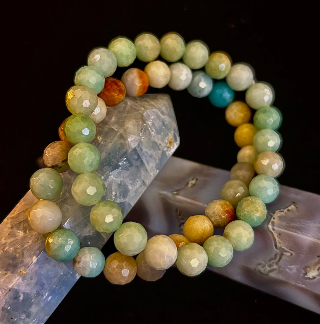 Amazonite Multifaceted Serenity Bracelet – Seafoam & Sand Collection 🌊✨ (Two amazing choices!) | | Wiccan Center