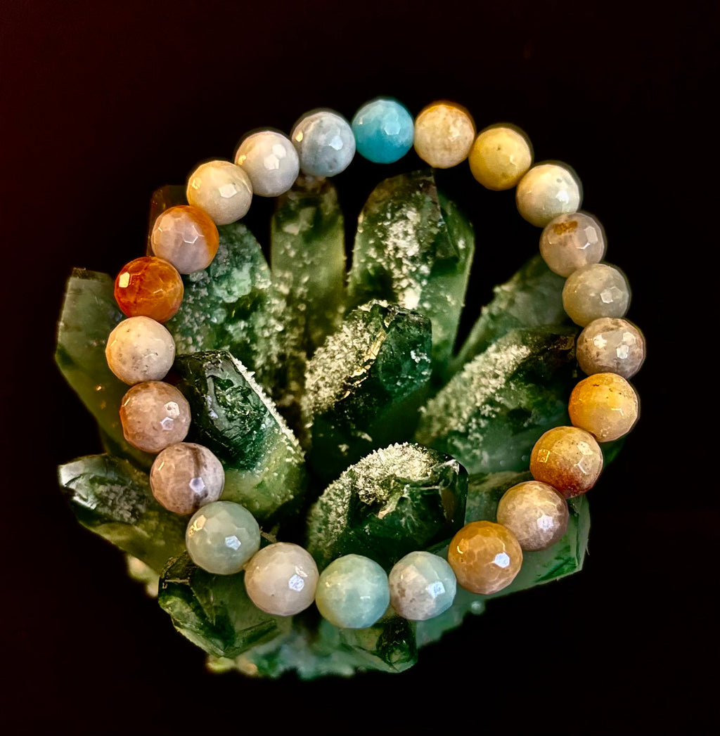Amazonite Multifaceted Serenity Bracelet – Seafoam & Sand Collection 🌊✨ (Two amazing choices!) | | Wiccan Center
