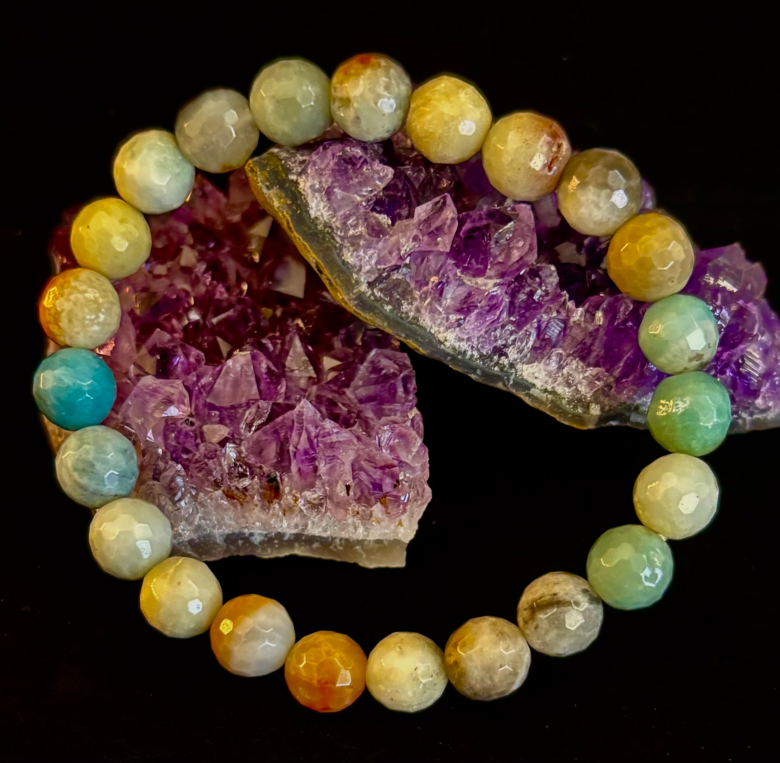 Amazonite Multifaceted Serenity Bracelet – Seafoam & Sand Collection 🌊✨ (Two amazing choices!) | | Wiccan Center
