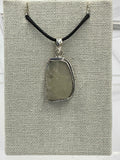 Sterling Silver Lined Bezel Libyan Desert Glass Pendant | Pendant | Wiccan Center