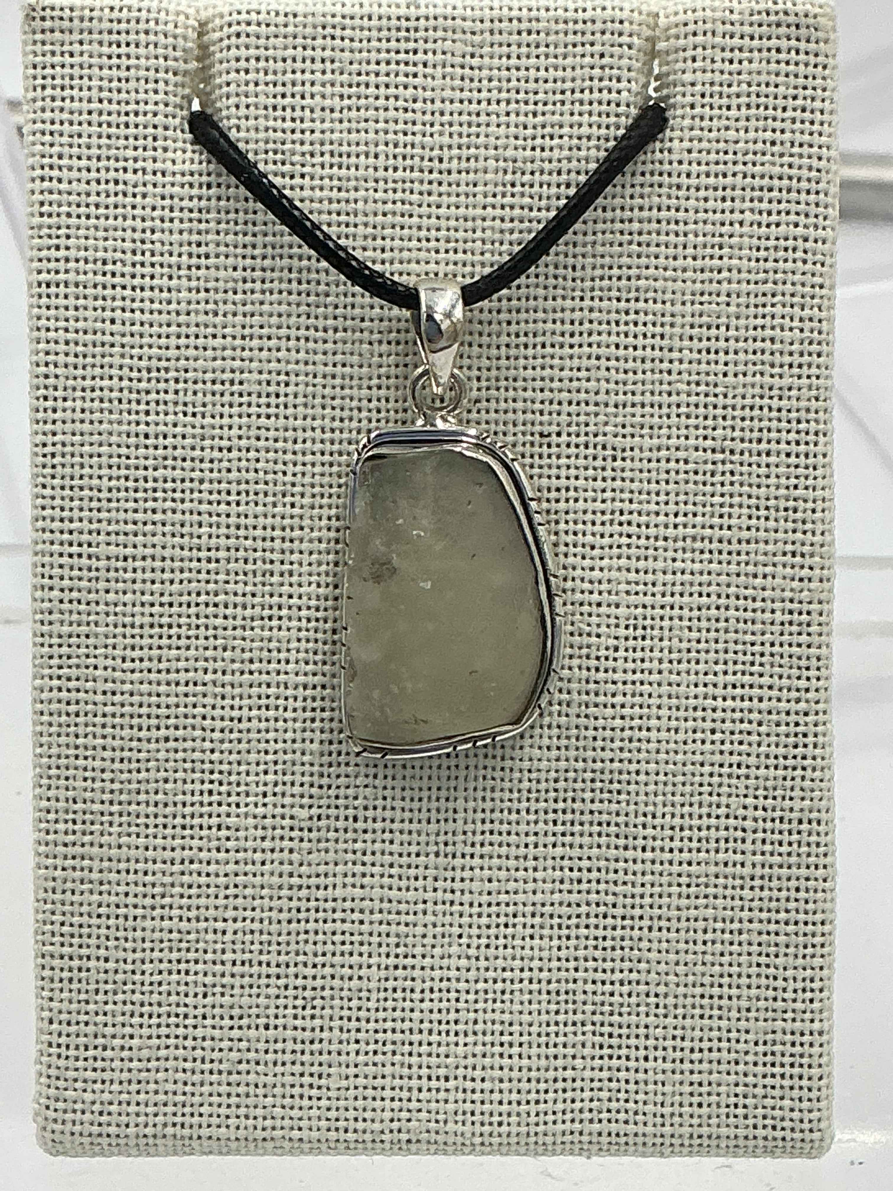 Sterling Silver Lined Bezel Libyan Desert Glass Pendant | Pendant | Wiccan Center