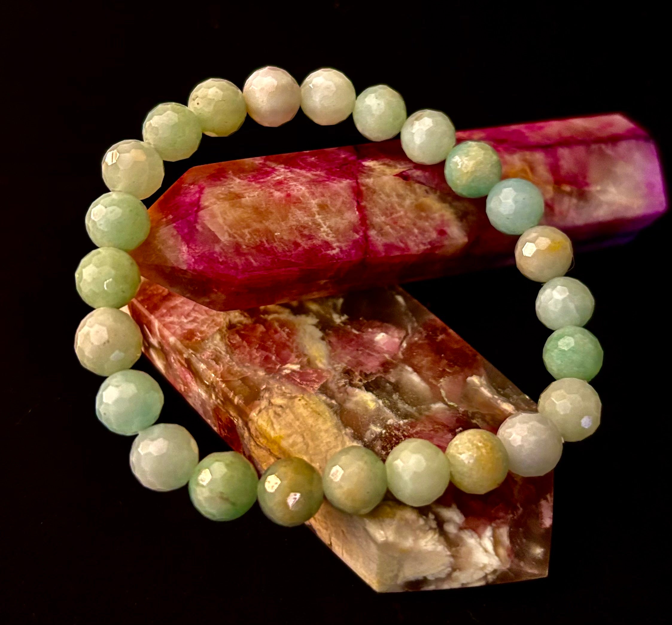 Amazonite Multifaceted Serenity Bracelet – Seafoam & Sand Collection 🌊✨ (Two amazing choices!) | | Wiccan Center