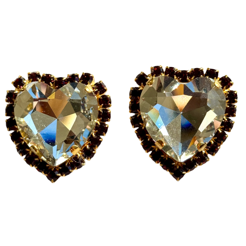 Lina Red Heart Earrings