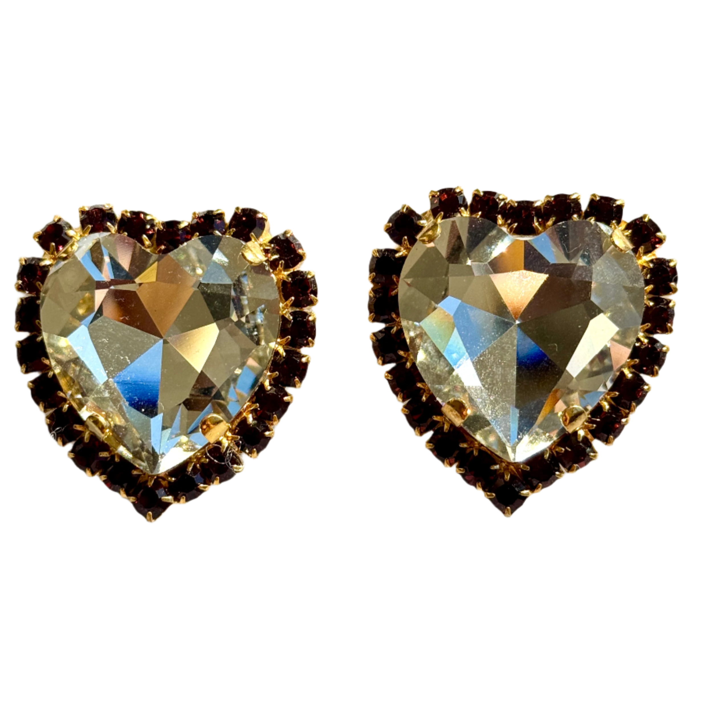 Lina Red Heart Earrings