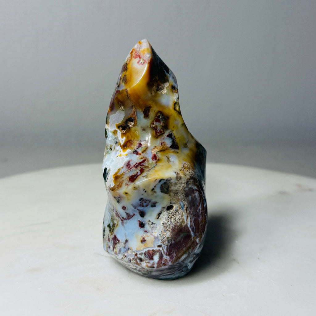 Mystery Jasper Flame Carving – Handpicked Polished Statement Piece (No Sub-Variety Selection) | | Wiccan Center