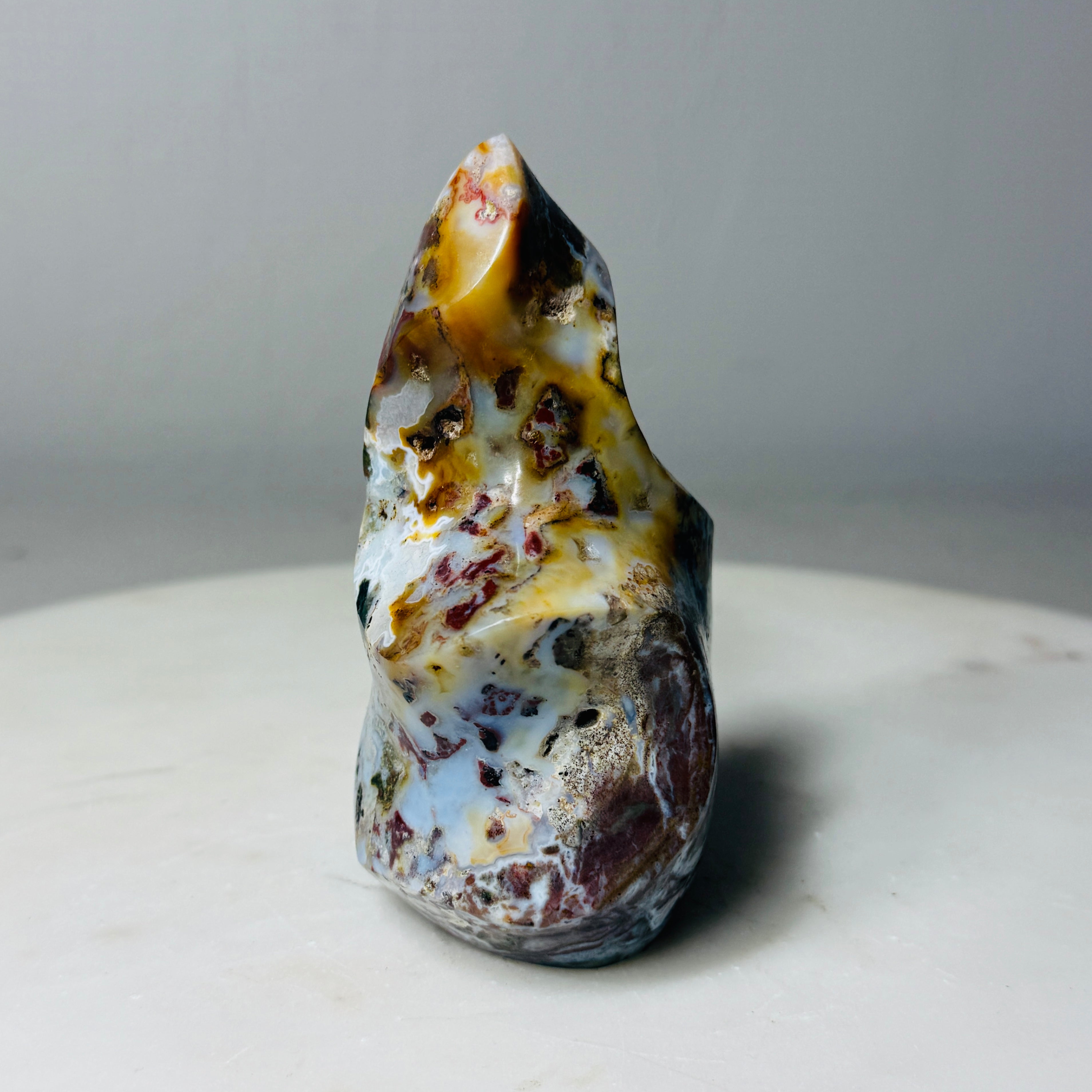Mystery Jasper Flame Carving – Handpicked Polished Statement Piece (No Sub-Variety Selection) | | Wiccan Center
