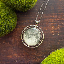 Full Moon Double Sided Fidget Pendant Necklace | Necklace | Wiccan Center