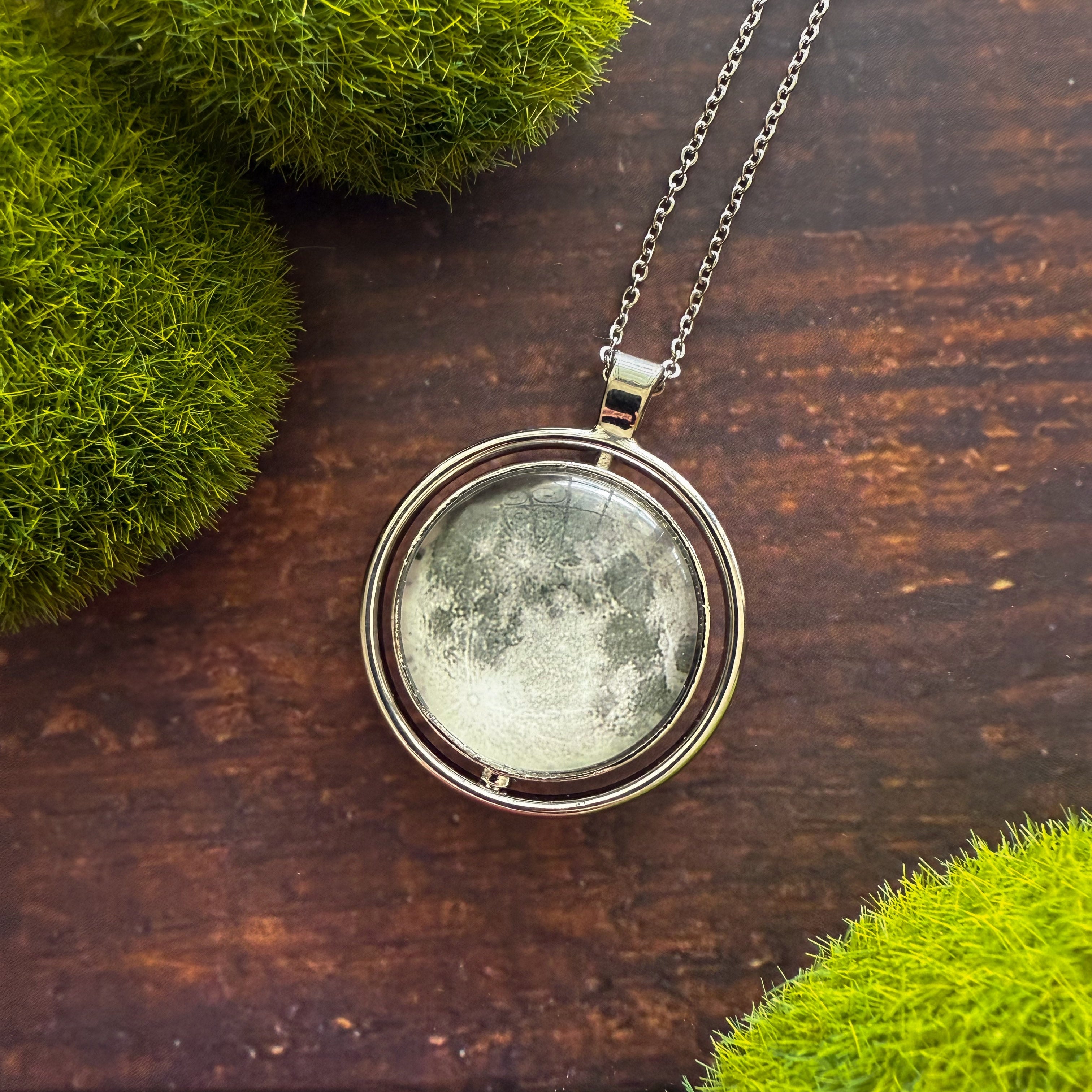Full Moon Double Sided Fidget Pendant Necklace | Necklace | Wiccan Center