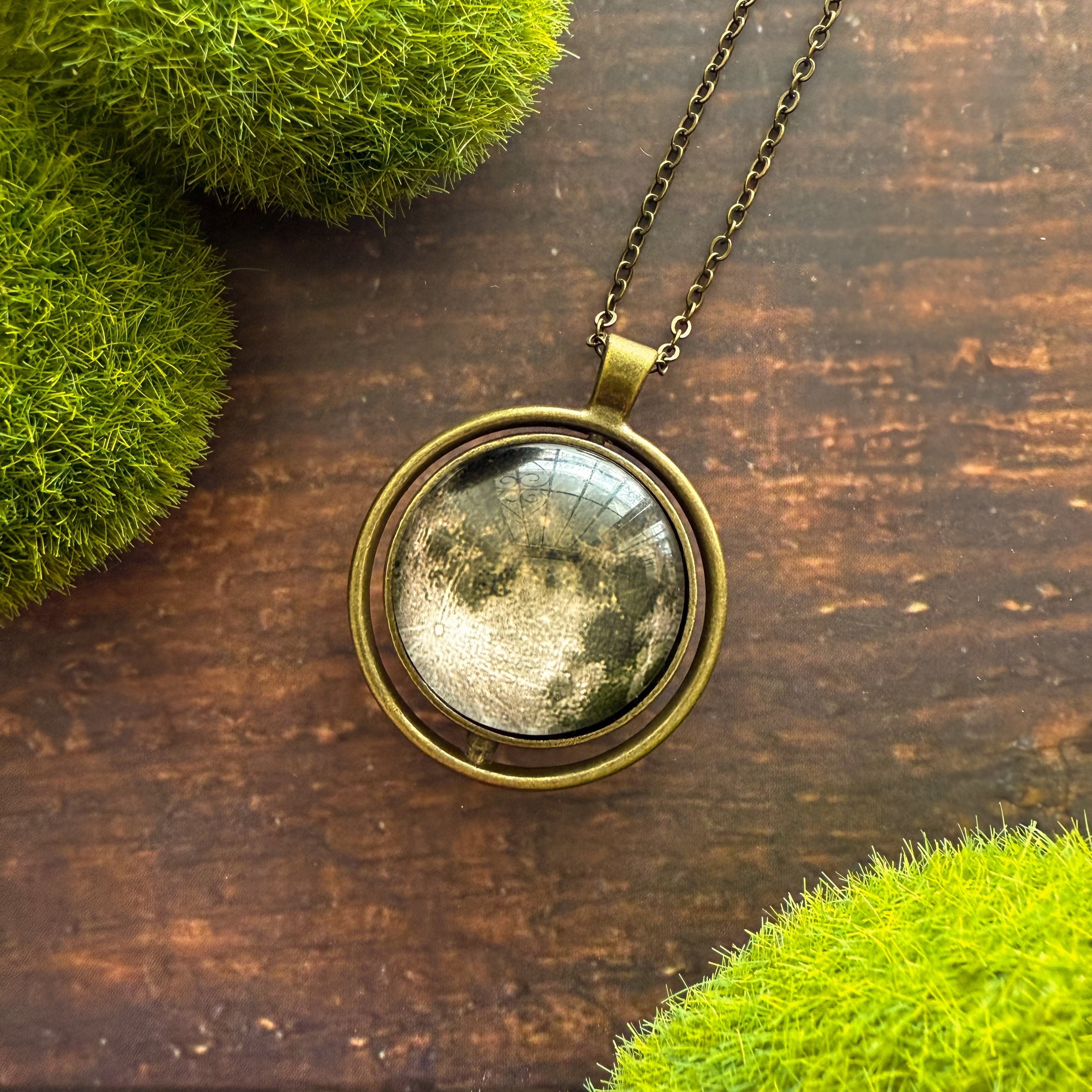 New Moon Double Sided Fidget Pendant Necklace | Necklace | Wiccan Center