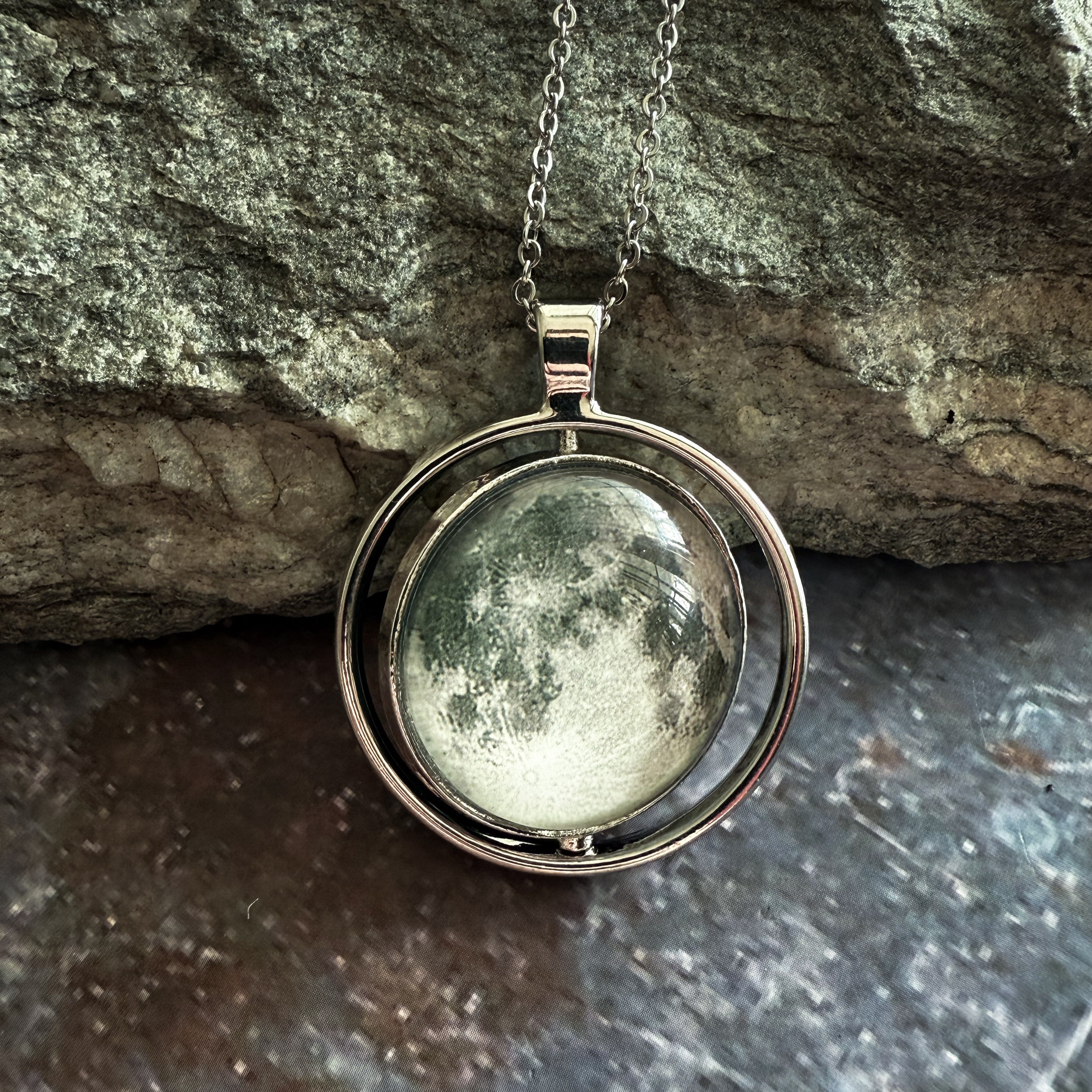 Full Moon Double Sided Fidget Pendant Necklace | Necklace | Wiccan Center