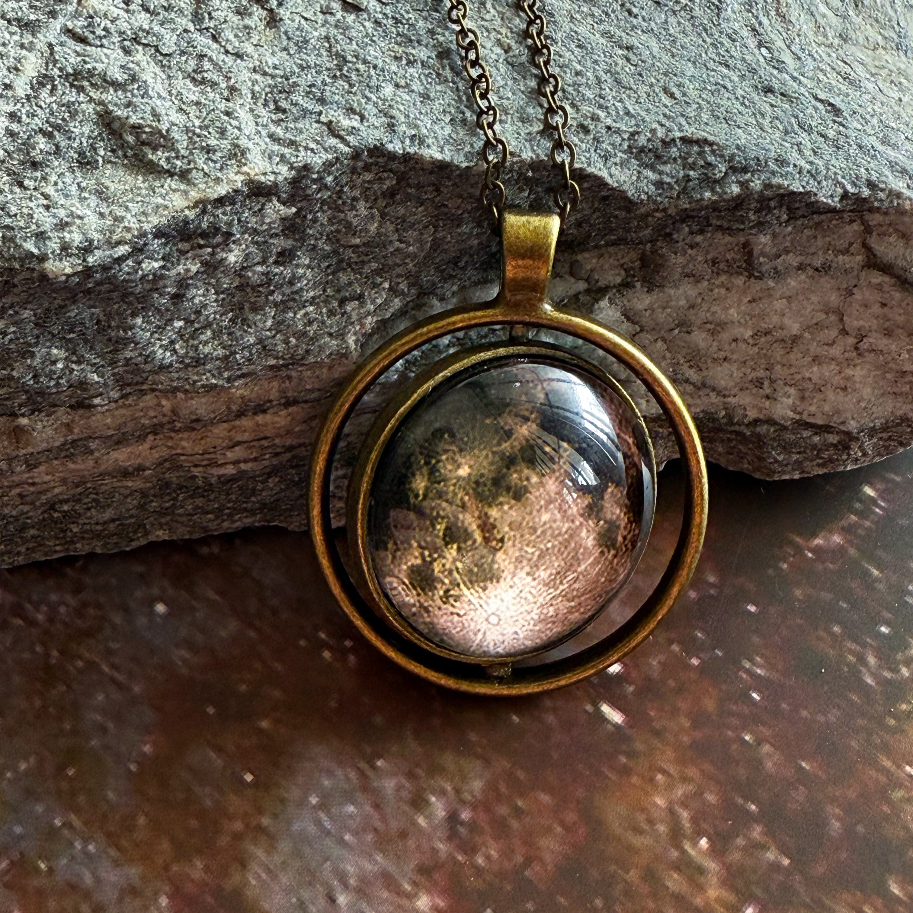 New Moon Double Sided Fidget Pendant Necklace | Necklace | Wiccan Center