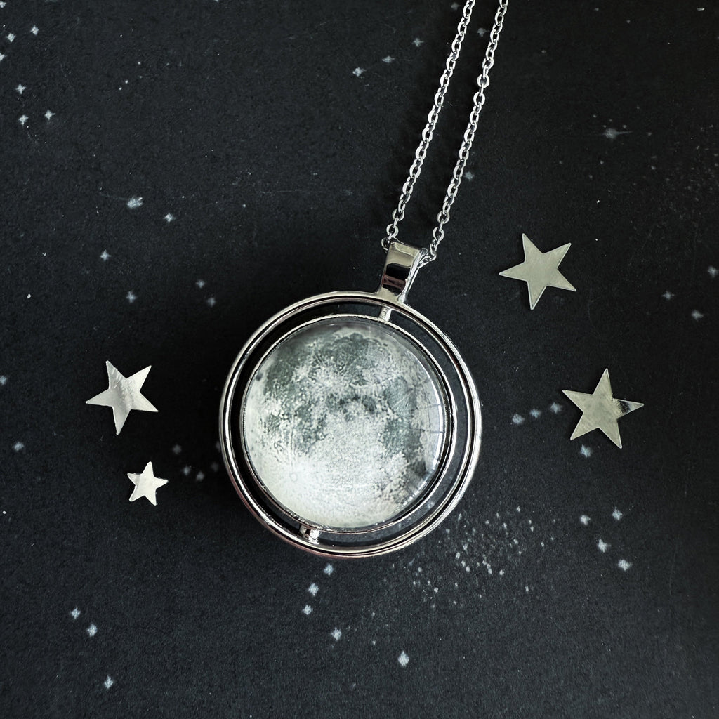 Full Moon Double Sided Fidget Pendant Necklace | Necklace | Wiccan Center