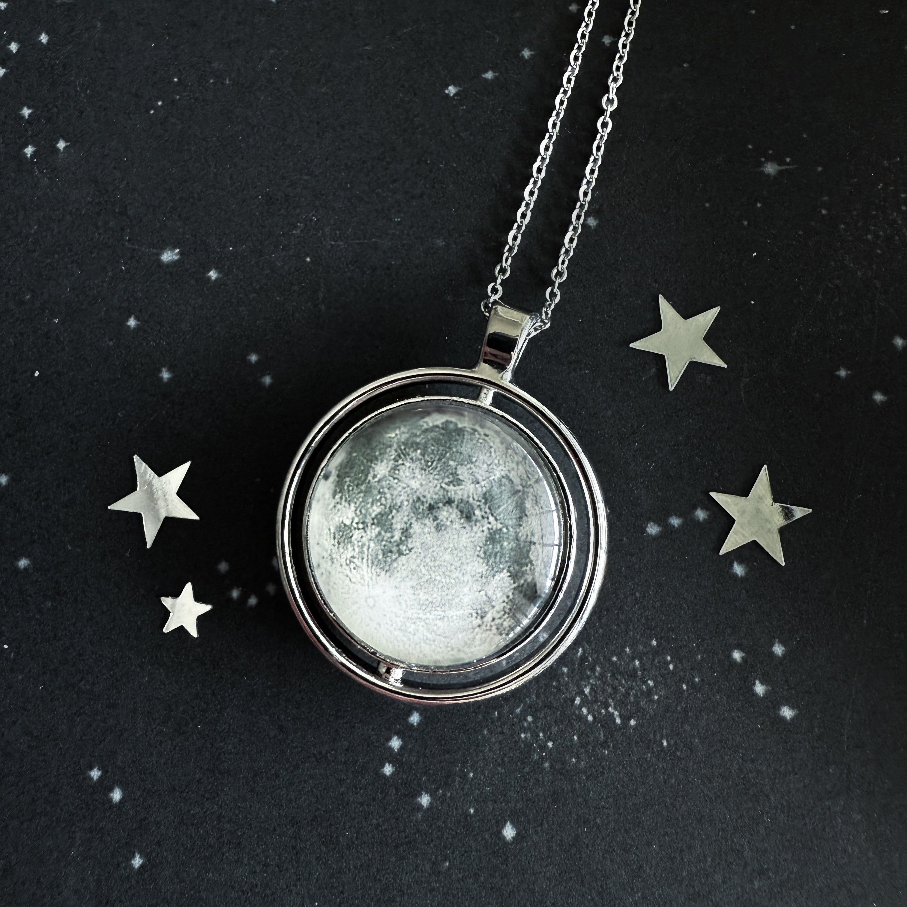 Full Moon Double Sided Fidget Pendant Necklace | Necklace | Wiccan Center