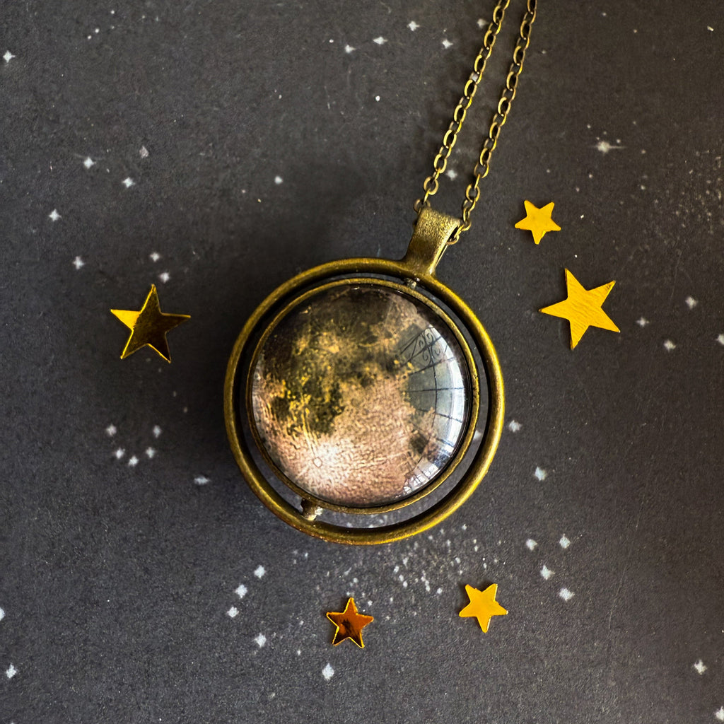 New Moon Double Sided Fidget Pendant Necklace | Necklace | Wiccan Center