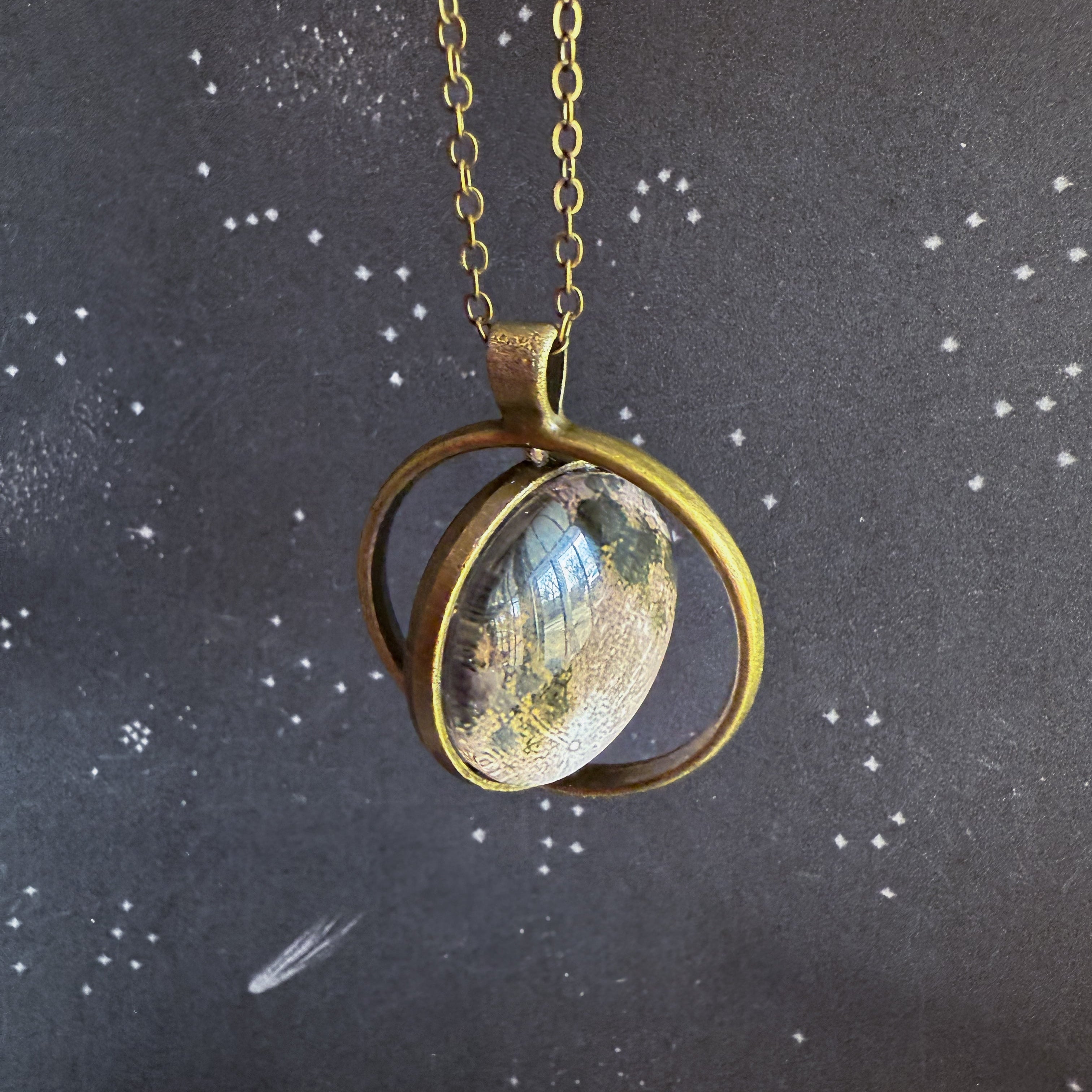 New Moon Double Sided Fidget Pendant Necklace | Necklace | Wiccan Center