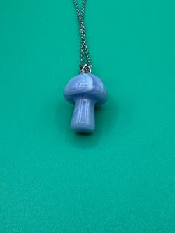 Blue Lace Agate Mushroom Necklace | Jewelry-Necklace | Wiccan Center
