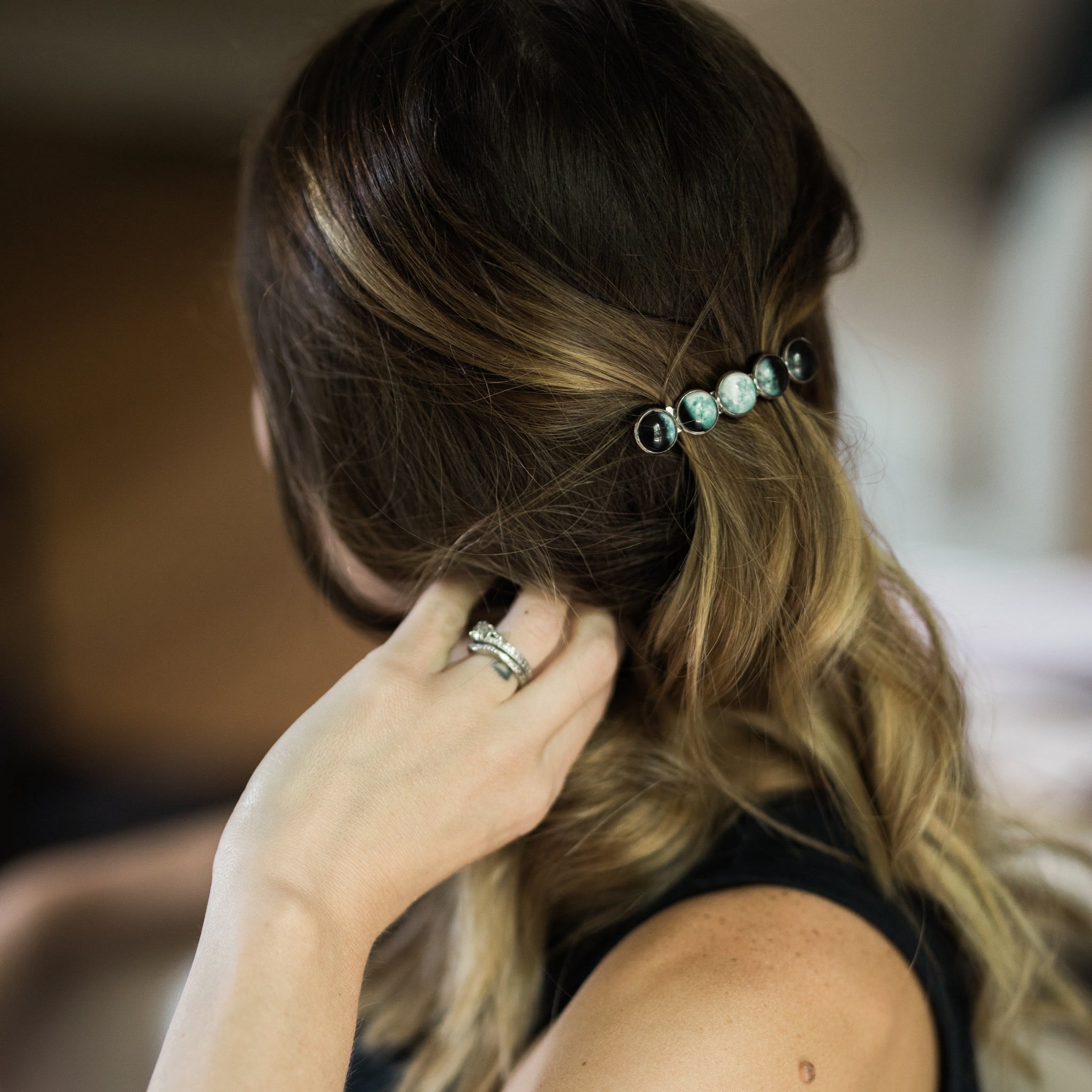 Moon Phase Hair Clip Barrette | Hair Accessories | Wiccan Center