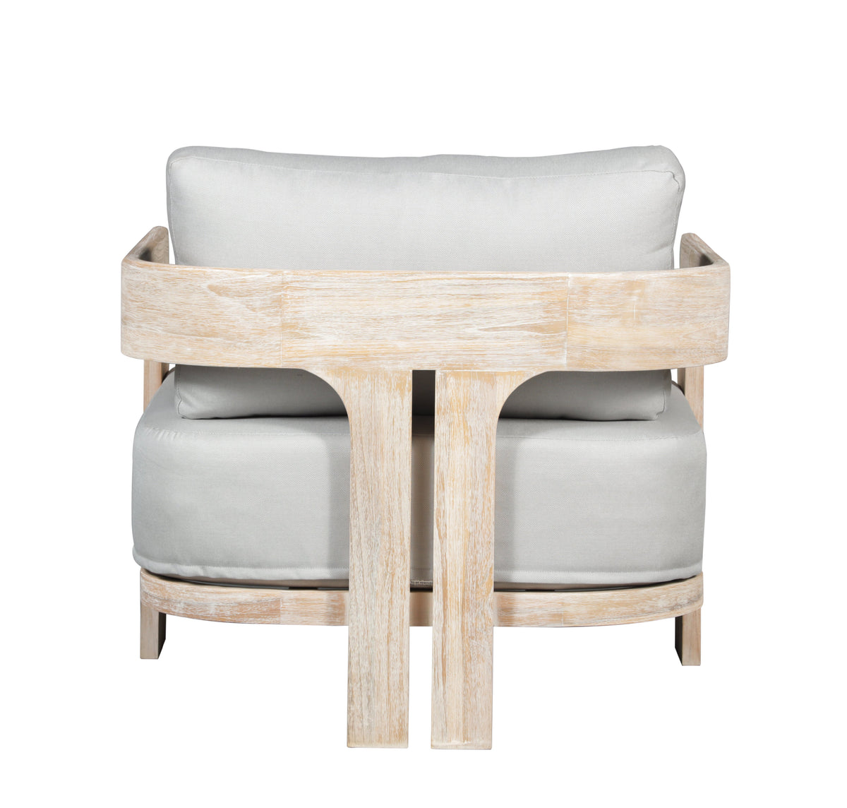 Paradiso Outdoor Solid Teak Wood Chair Natural look - Light Grey fabric | Outdoor | Wiccan Center