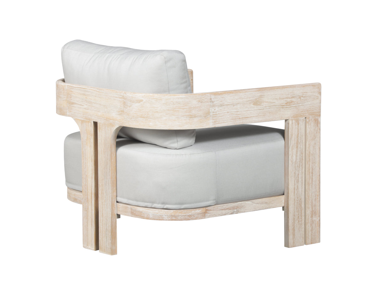 Paradiso Outdoor Solid Teak Wood Chair Natural look - Light Grey fabric | Outdoor | Wiccan Center