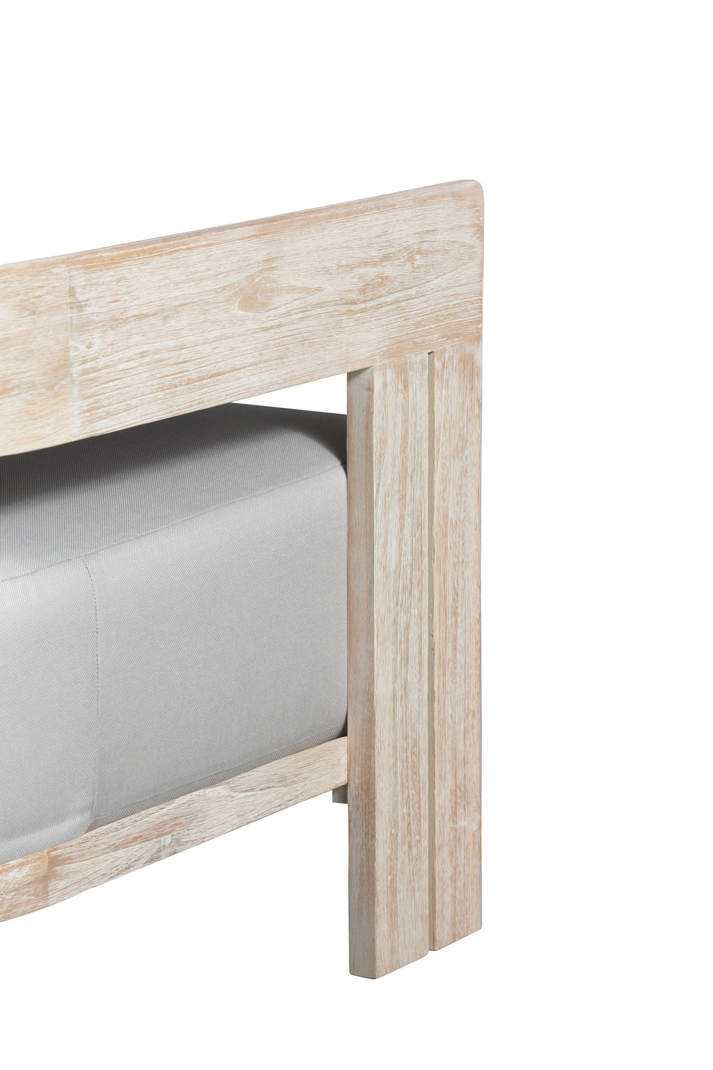 Paradiso Outdoor Solid Teak Wood Chair Natural look - Light Grey fabric | Outdoor | Wiccan Center