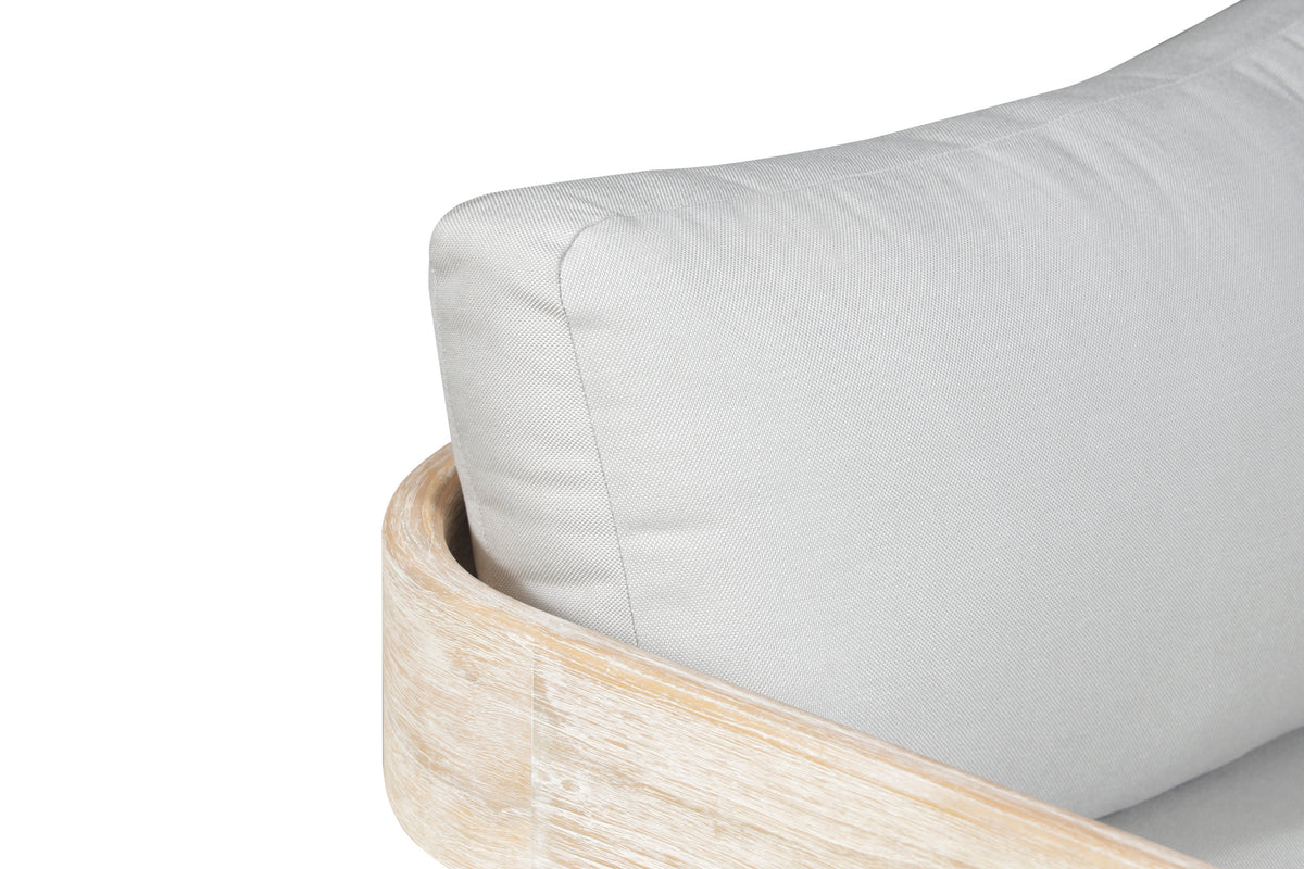Paradiso Outdoor Solid Teak Wood Chair Natural look - Light Grey fabric | Outdoor | Wiccan Center