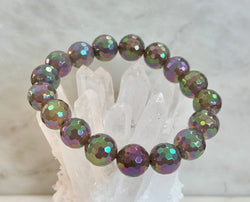 Wicked Glam Disco Ball Prism Bracelet – Mystic Gray Agate (12mm) | | Wiccan Center
