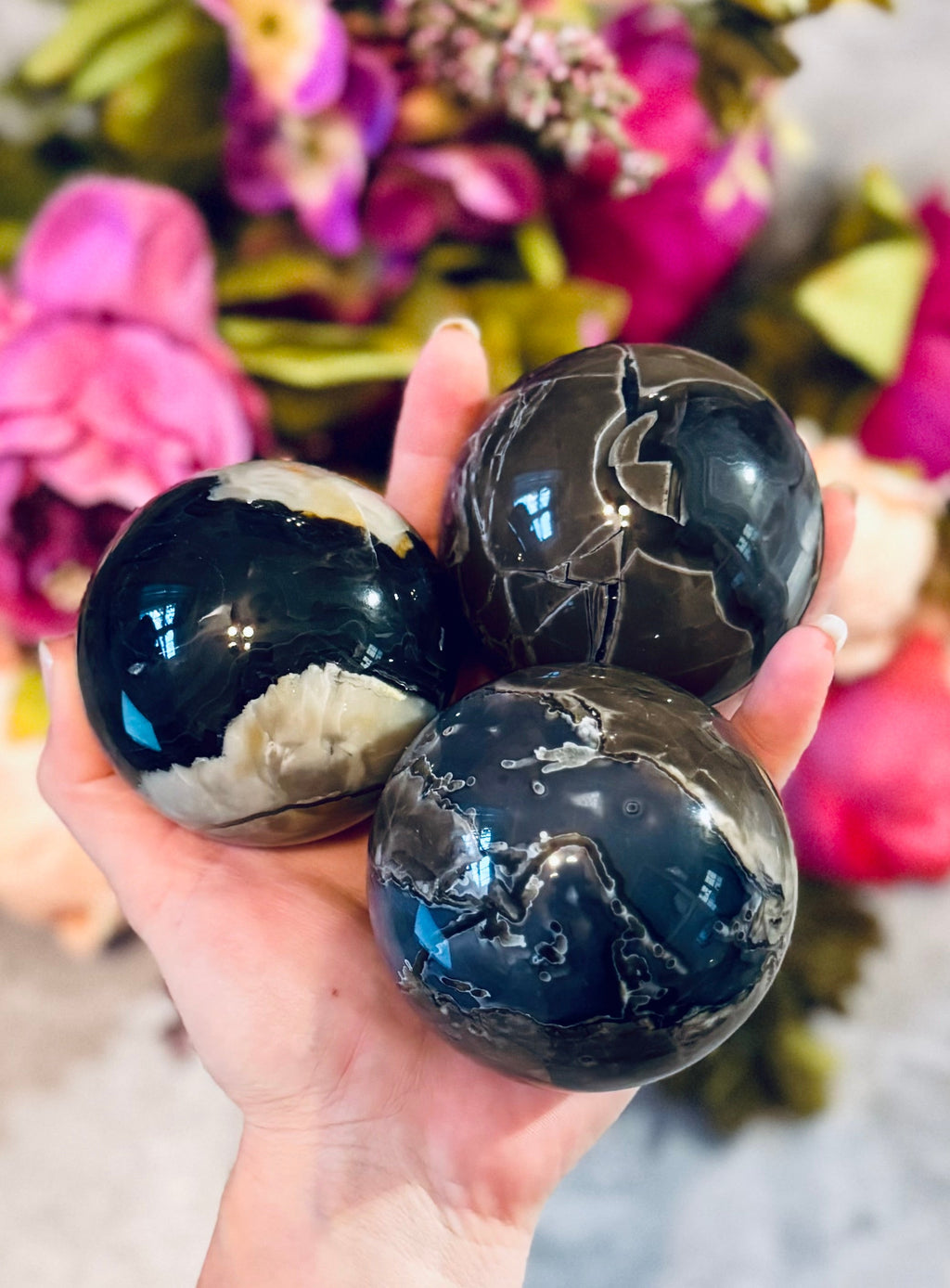 Volcano Agate Crystal Spheres, UV Fluorescent Crystal Balls | CRYSTALS | Wiccan Center