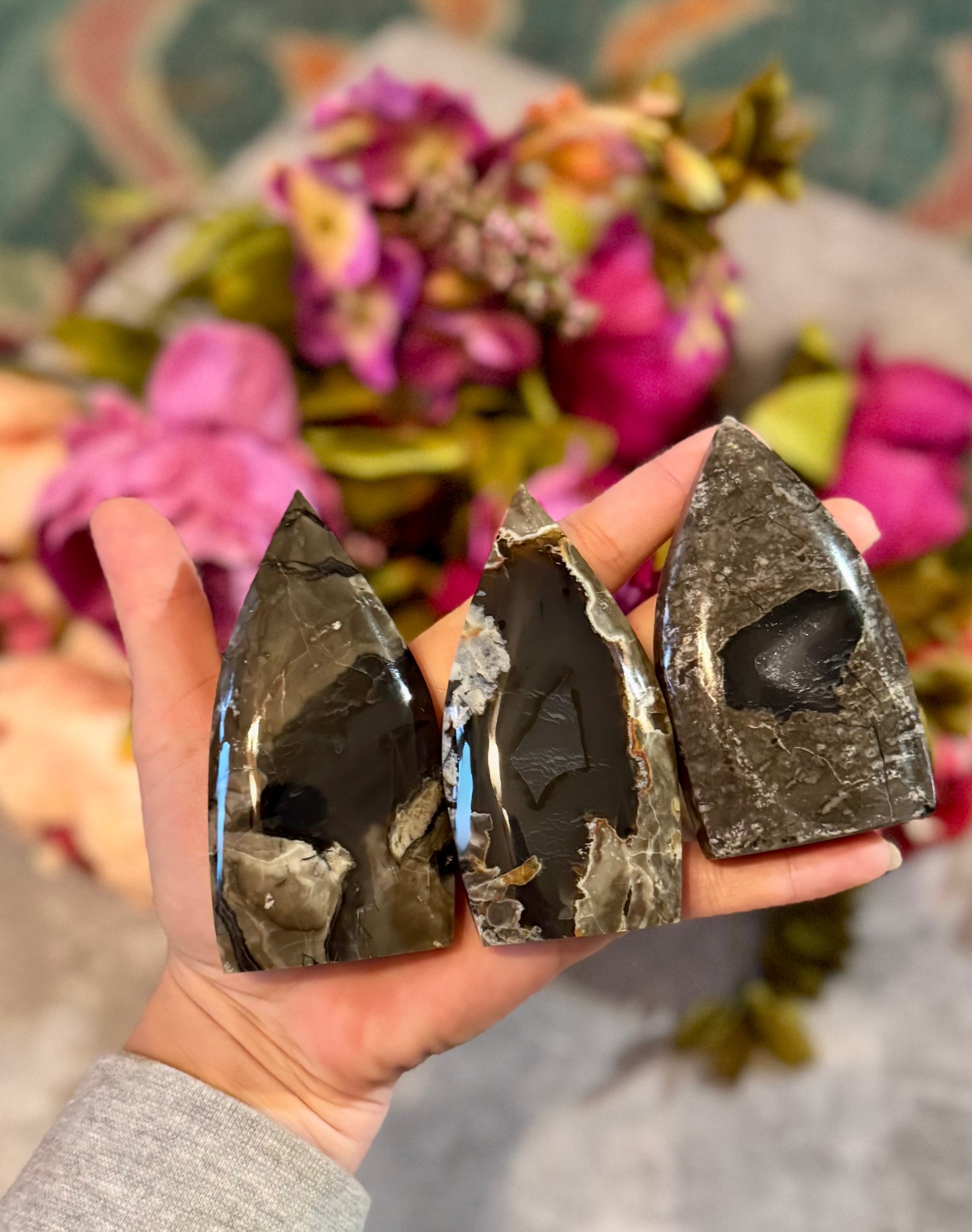 Volcano Agate Teardrop Freeform, UV Fluorescent Green Crystals | CRYSTALS | Wiccan Center