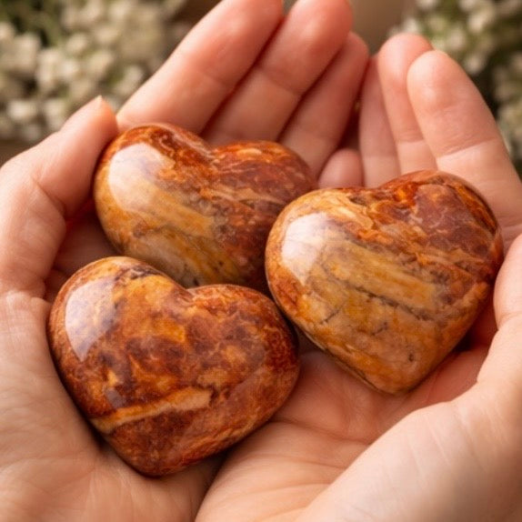 Sunset Jasper Heart Carving – Handpicked Statement Stone | | Wiccan Center