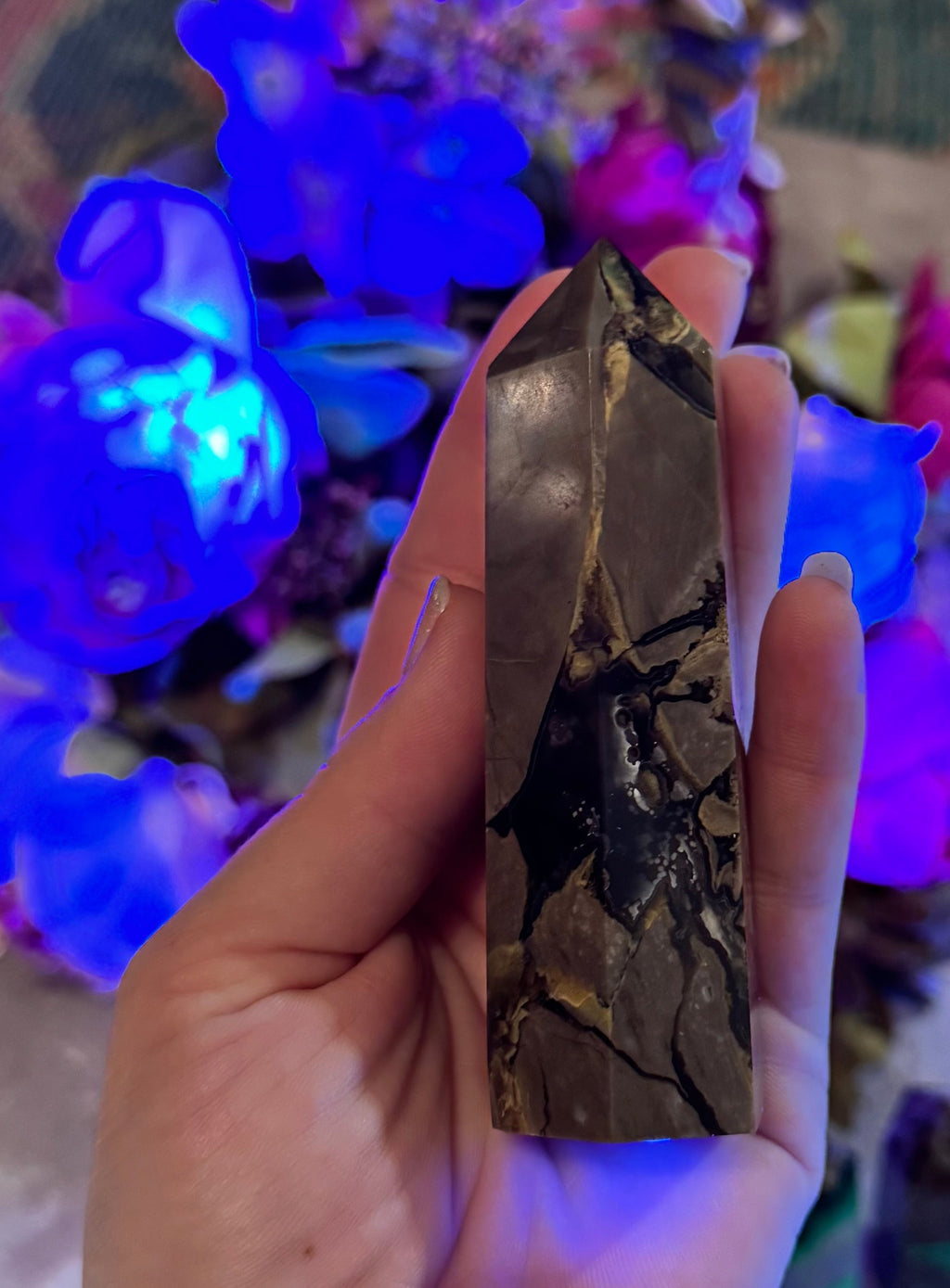 Volcano Agate Towers, UV Fluorescent Green Crystals | CRYSTALS | Wiccan Center